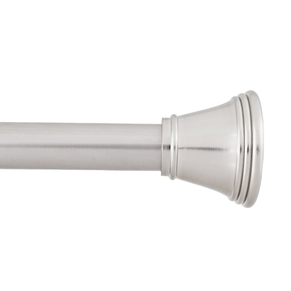 Kenney Mfg Twist & Fit No Tools Gloria Decorative Tension Shower Curtain Rod, 42-72in, Brushed Nickel KN909C/18HUS - main